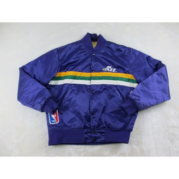 STARTER Other - VINTAGE Utah Jazz Jacket Mens Medium‎ Purple Starter Satin NBA Made In USA RARE